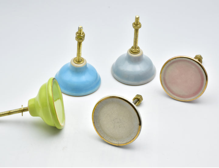 SHILPWARE Regal Crackle Glaze Runde Keramik-Schrankknöpfe, handgefertigt/Designer und traditioneller SchubladenknopfSHILPWARE Regal Crackle Glaze Runde Keramik-Schrankknöpfe, handgefertigt/Designer und traditioneller Schubladenknopf
