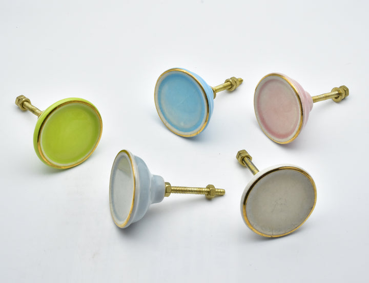 SHILPWARE Regal Crackle Glaze Runde Keramik-Schrankknöpfe, handgefertigt/Designer und traditioneller SchubladenknopfSHILPWARE Regal Crackle Glaze Runde Keramik-Schrankknöpfe, handgefertigt/Designer und traditioneller Schubladenknopf