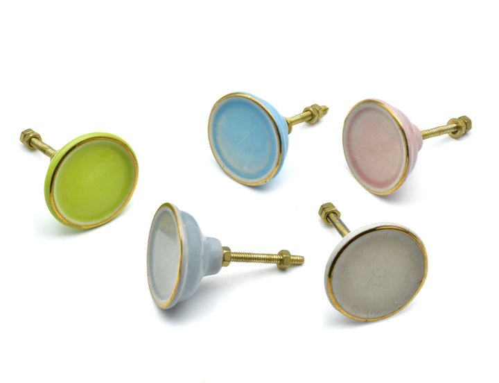 SHILPWARE Regal Crackle Glaze Runde Keramik-Schrankknöpfe, handgefertigt/Designer und traditioneller SchubladenknopfSHILPWARE Regal Crackle Glaze Runde Keramik-Schrankknöpfe, handgefertigt/Designer und traditioneller Schubladenknopf