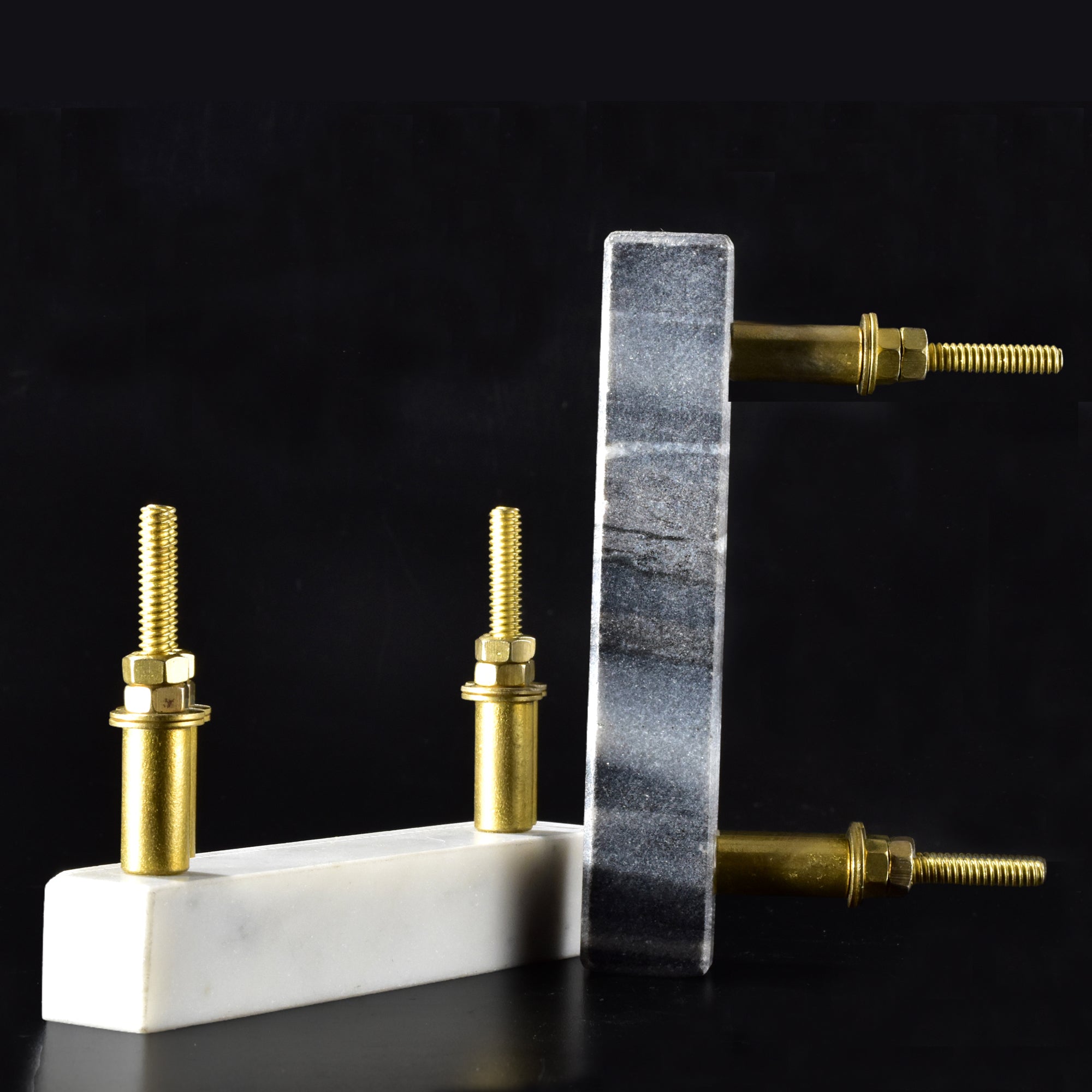 BRASS SOLID RECTANGULAR MARBLE CUPBOARD PULL DRAW HANDLES