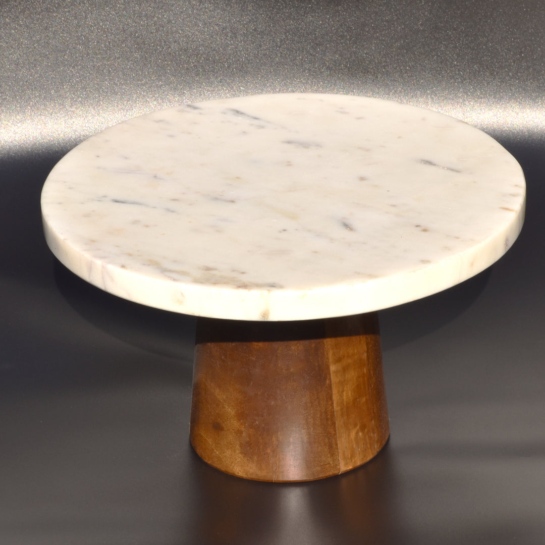 LUXURIOUS CAKE STAND IN WHITE MARBLE AND WOOD