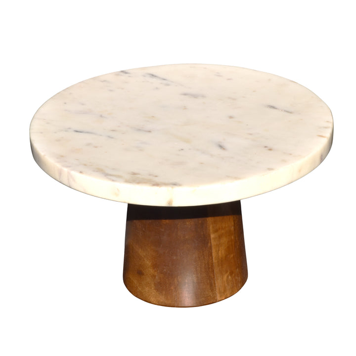 LUXURIOUS CAKE STAND IN WHITE MARBLE AND WOOD