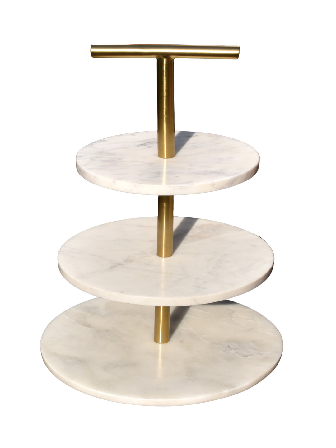 LUXURIOUS MARBLE 3-TIER DESSERT & CUPCAKE STAND WITH GOLD FITTINGS