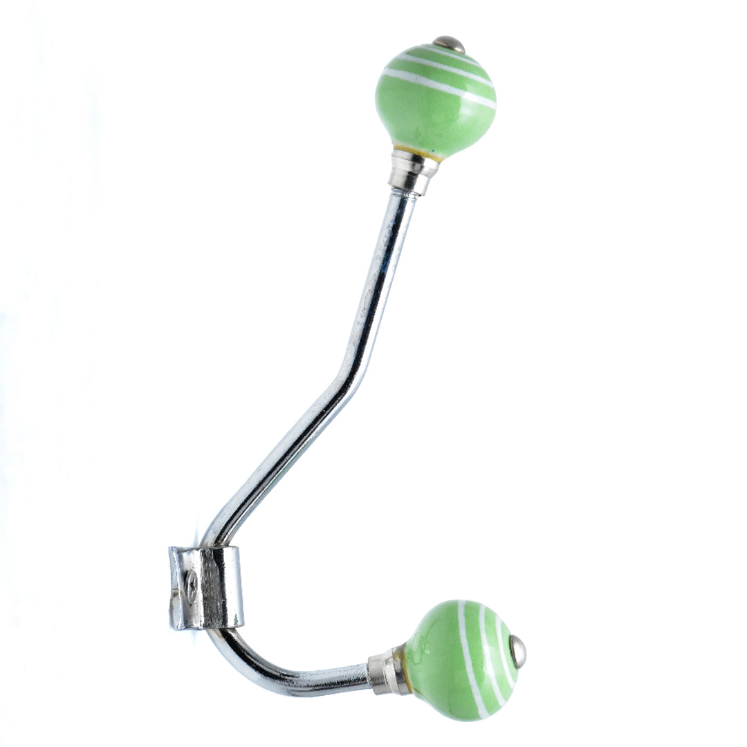 Handmade Ceramic Polka Dot Double Wall Hook | Coat &amp; Bag Hanger | SHILPWARE