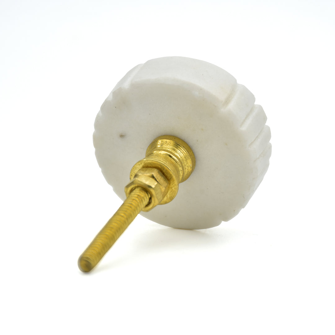 Round Textured Stone Drawer Knobs | Modern Kitchen | Hand Carved Marble Cabinet Knobs