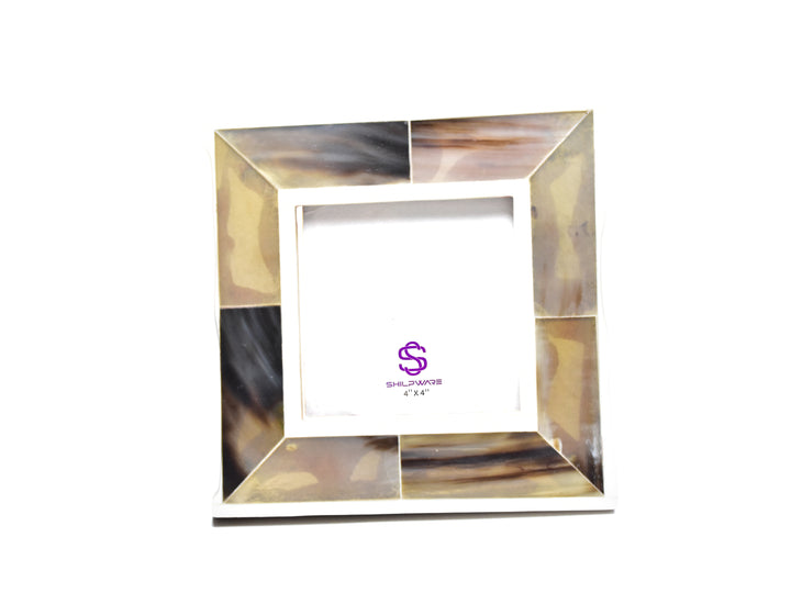 Bone Photo Frame | Handmade Multi-Color Herringbone Pattern | 4x4 &amp; 6x4 Inch | SHILPWARE