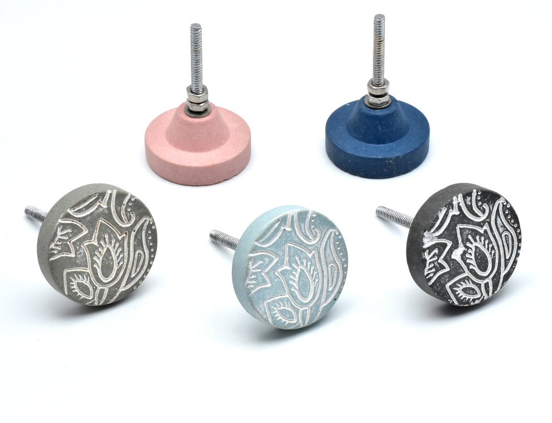 ELEGANT PAISLEY DESIGN MATTE TERRACOTTA CERAMIC CABINET DRAWER KNOBS