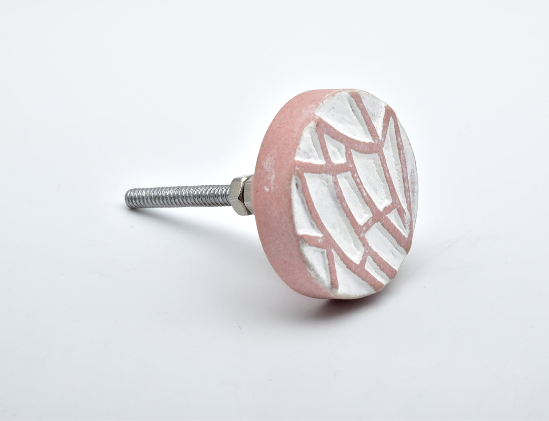 ELEGANT MOSAIC FULL CIRCLE MATTE TERRACOTTA CABINET KNOBS