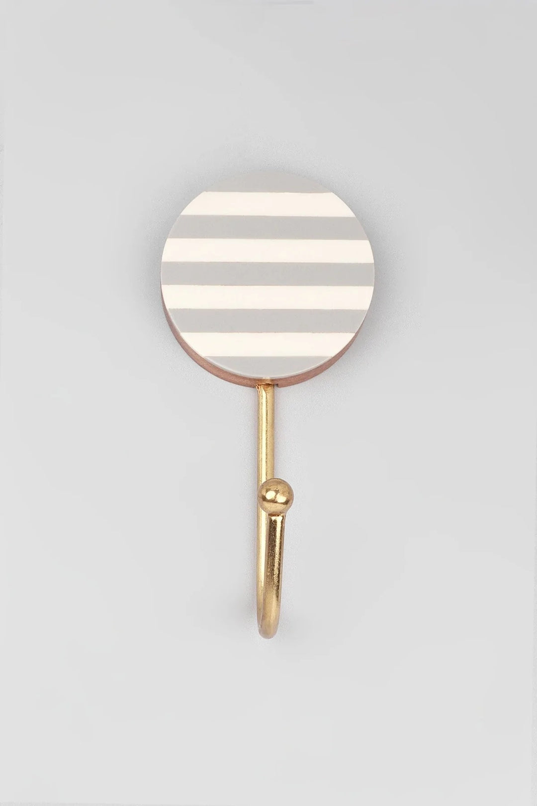 PREMIUM WHITE GREY STRIPED WOOD AND RESIN WALL COAT HOOK FOR HOME