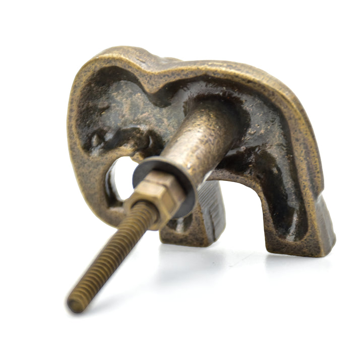 Brass Knobs | Elephant, Cat, Ribbon Knot &amp; Seahorse Drawer Pulls | Metal Animal Knob