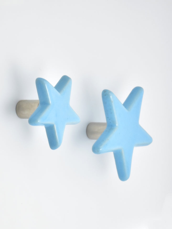 ELEGANT HANDMADE STAR SHAPE CERAMIC WALL COAT HOOKS FOR HOME DECOR