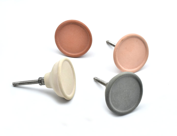 EXQUISITE FUNNEL SHAPE PASTEL COLOUR MATTE TERRACOTTA CABINET KNOBS