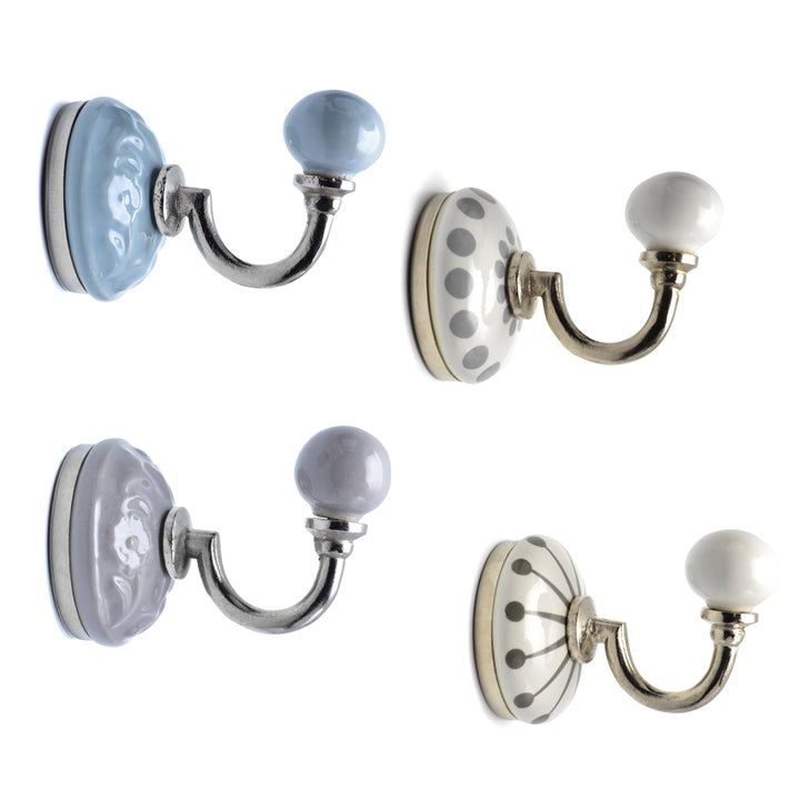 PREMIUM GREY CERAMIC WALL COAT HOOK FOR HOME