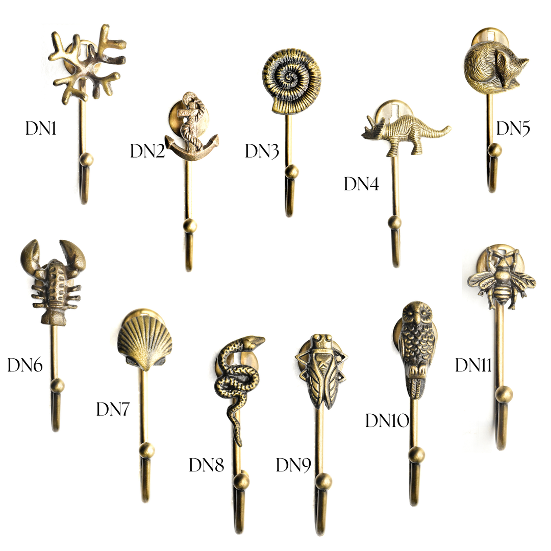 Animal Insect Wall Hooks Antique Brass | Metal Wall Hook