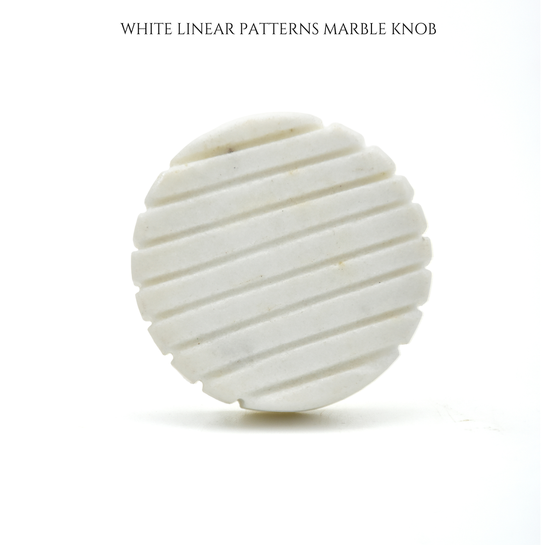 Round Textured Stone Drawer Knobs | Modern Kitchen | Hand Carved Marble Cabinet Knobs