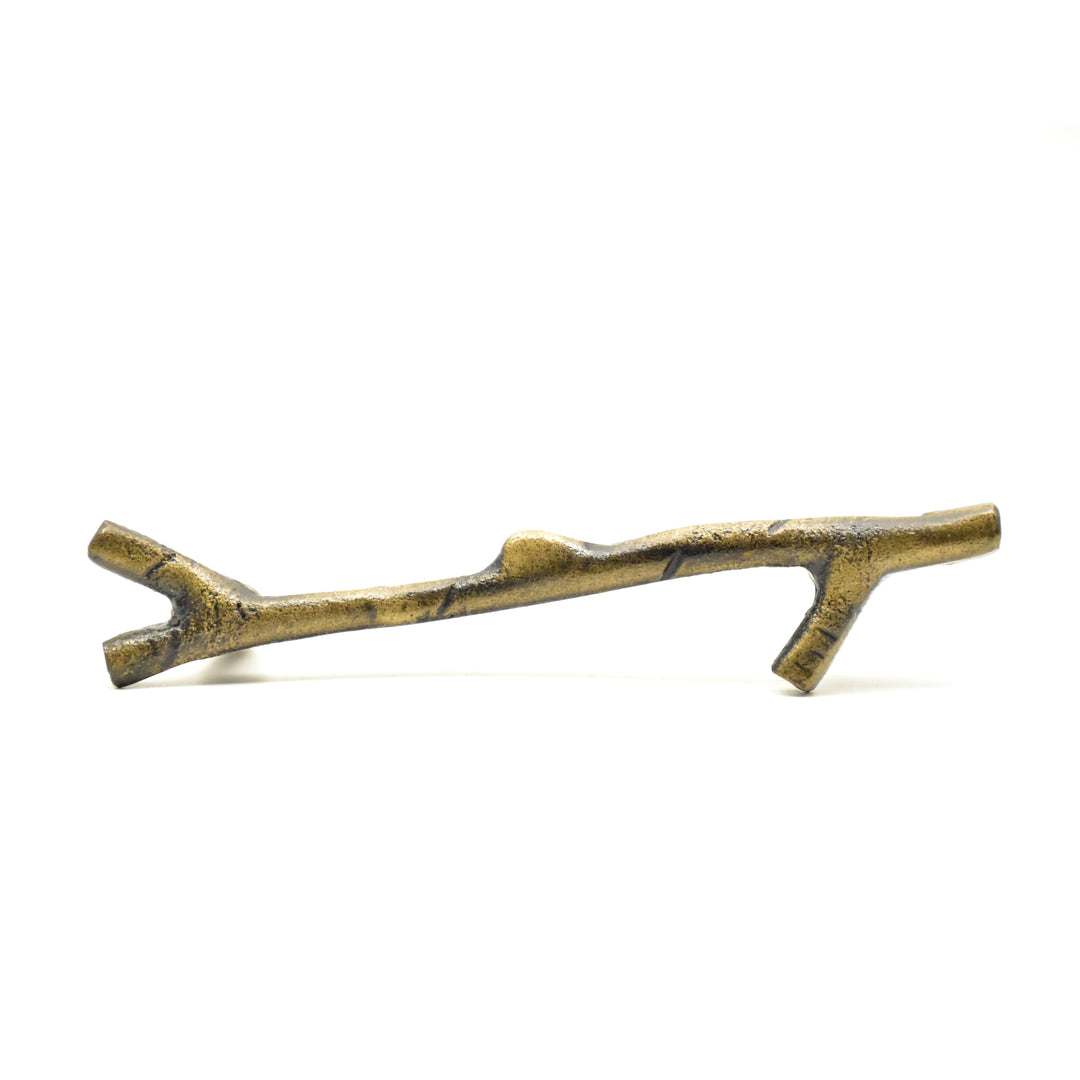 Handmade Antique Brass Twig Drawer Pull | Rustic Cabinet Handle | SHILPWARE