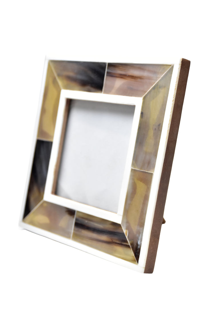 Bone Photo Frame | Handmade Multi-Color Herringbone Pattern | 4x4 &amp; 6x4 Inch | SHILPWARE