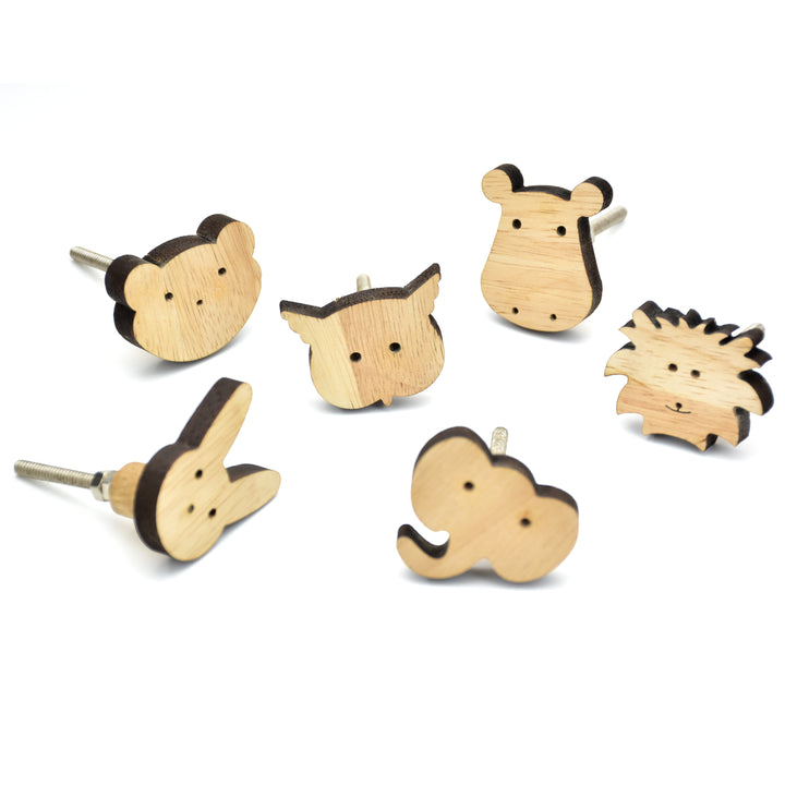 Wooden Animal Shape Cabinet Knobs | Handmade Kids Drawer Pulls | Nursery Furniture handles | Shilpware