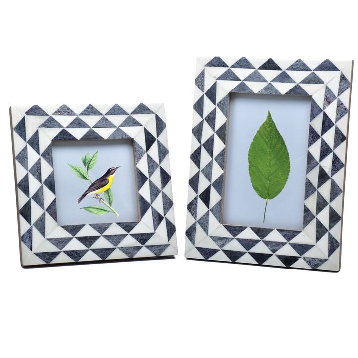 Handmade Bone Inlay Photo Frame | Geometric Pattern Picture Frame | 4x4 &amp; 6x4 Inch | SHILPWARE