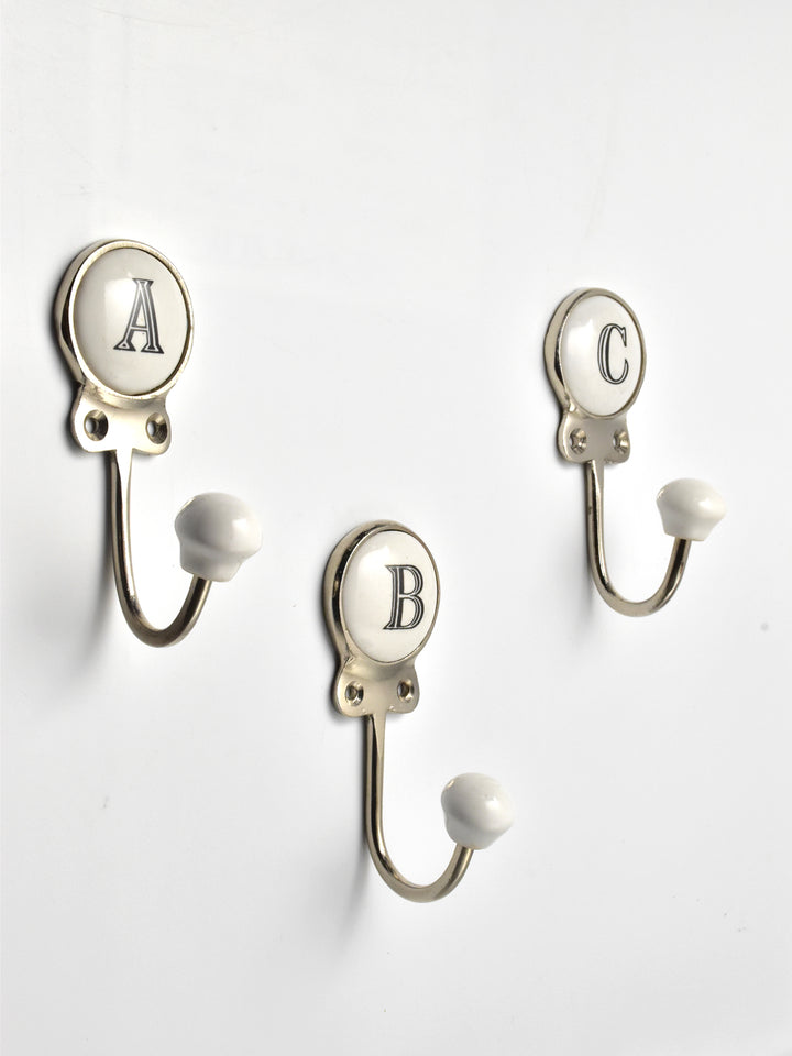 EXQUISITE CERAMIC ALPHABET LETTER WALL COAT AND KEY HOOK FOR HOME