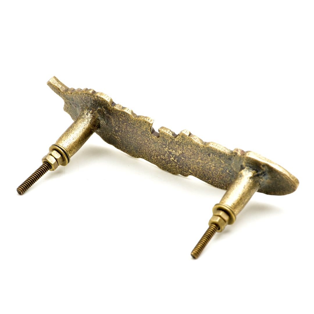 Handmade Antique Brass Twig Drawer Pull | Rustic Cabinet Handle | SHILPWARE