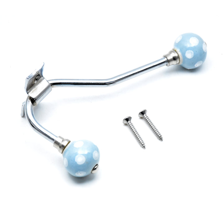 Handmade Ceramic Polka Dot Double Wall Hook | Coat &amp; Bag Hanger | SHILPWARE