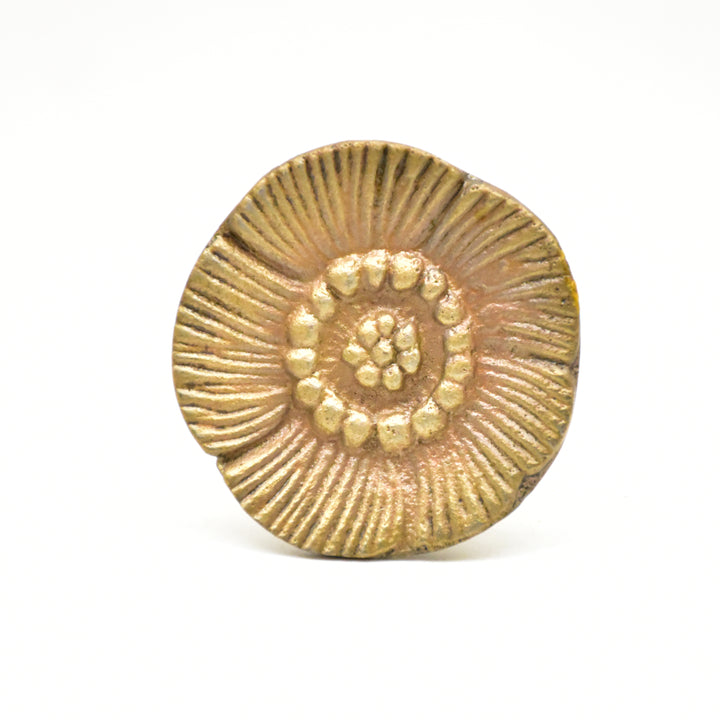 Antique Copper Floral Knob | Nautical Dresser Pull | SHILPWARE