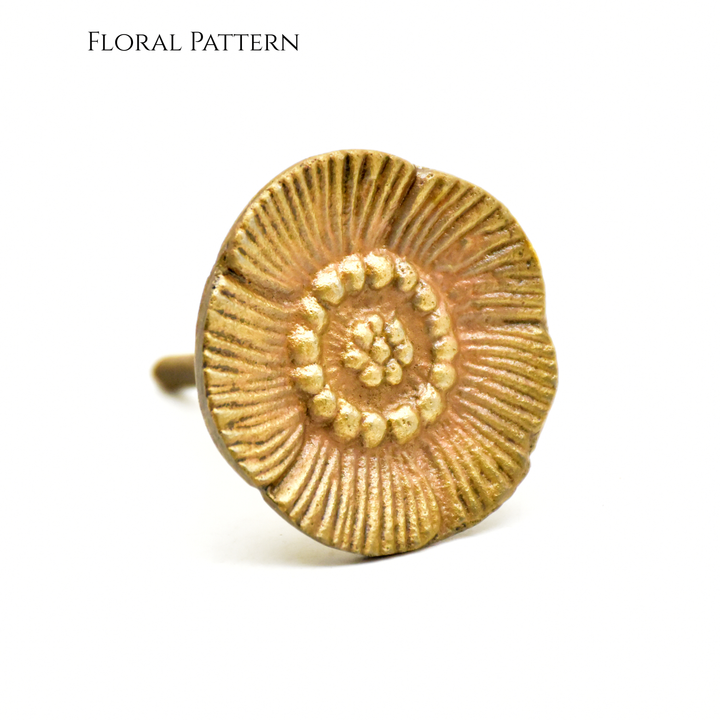 Antique Copper Floral Knob | Nautical Dresser Pull | SHILPWARE