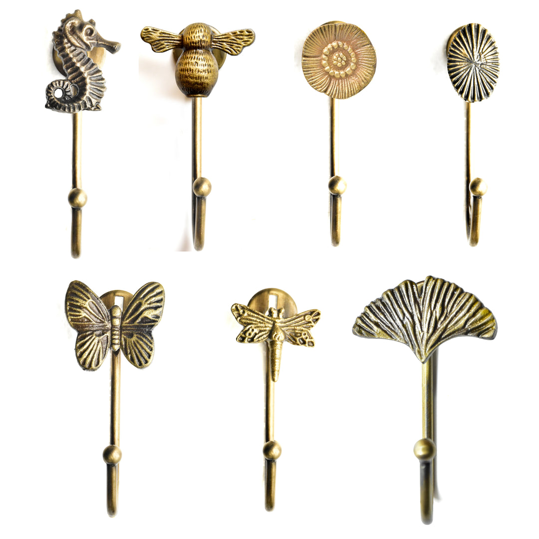 Single Antique Brass Insect &amp; Animal Wall Hook for Wall | Double Antique Brass Insect and Animal Wall Hook for Wall | Metal Animal Hook