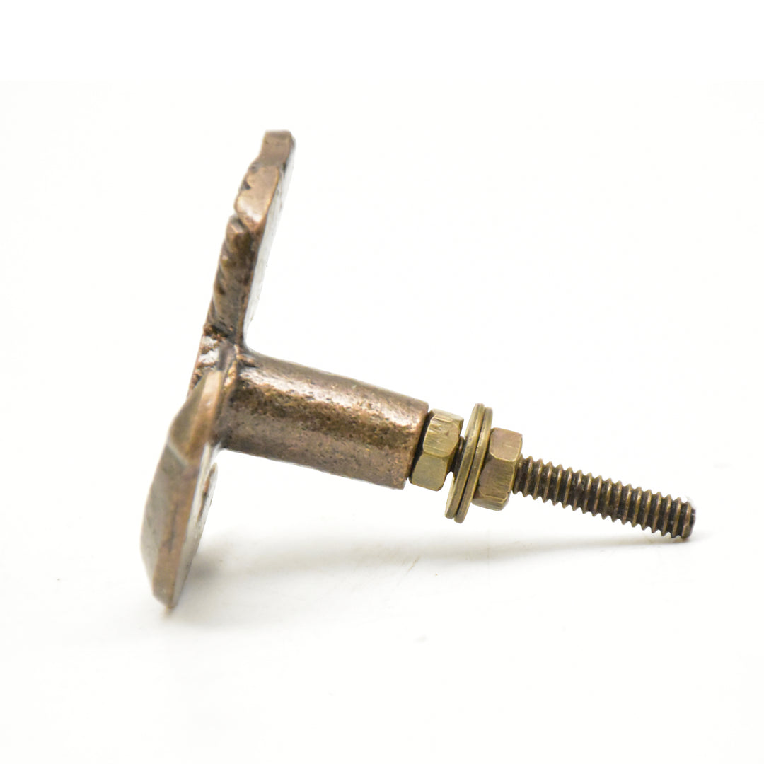 Antique Copper Floral Knob | Nautical Dresser Pull | SHILPWARE