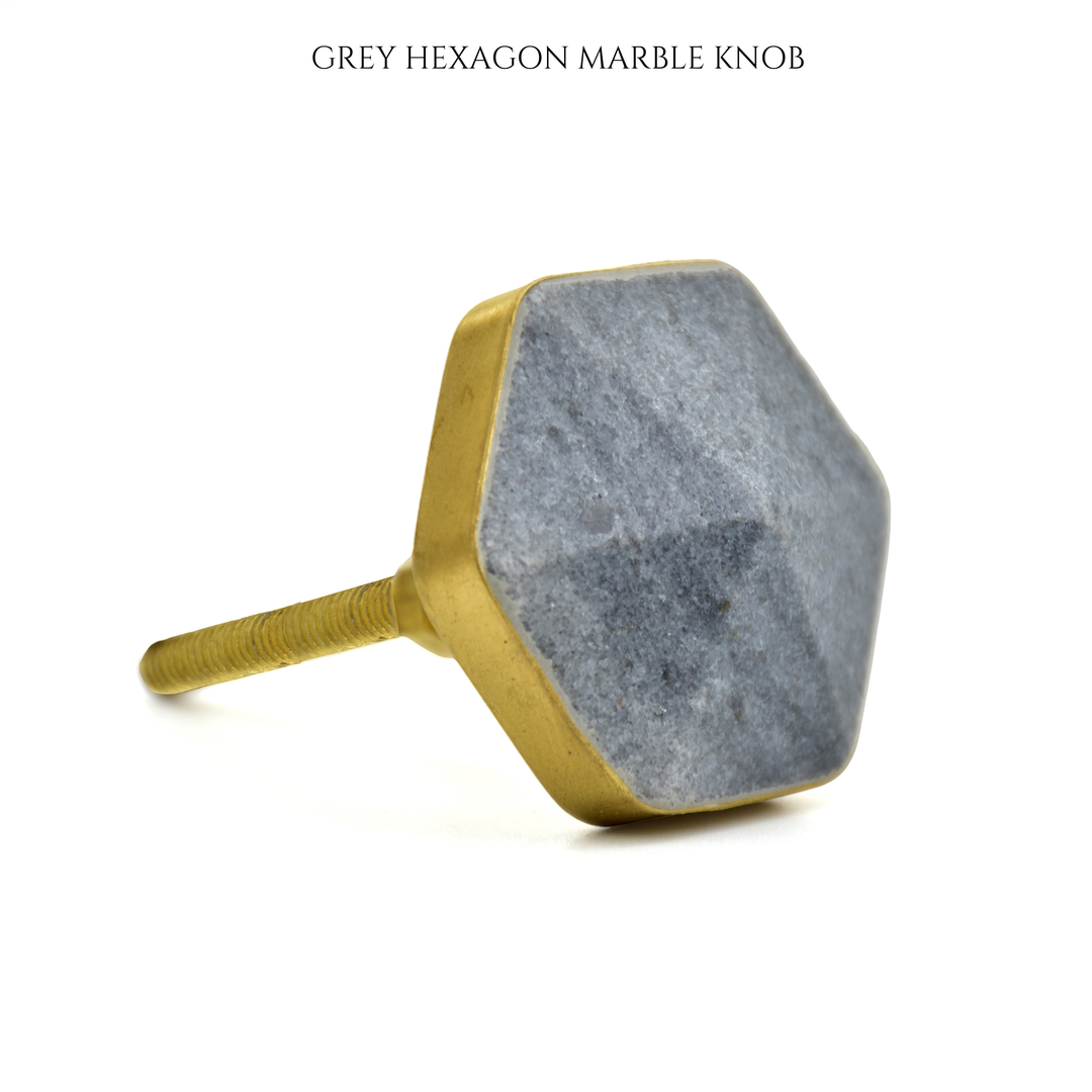 Rectangle | Round Marble and brass base pull drawer knobs | door knobs | SHILPWARE