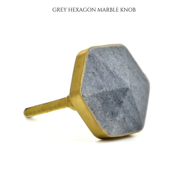 Rectangle | Round Marble and brass base pull drawer knobs | door knobs | SHILPWARE