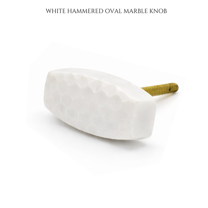 Marble Cabinet Knob with Brass Wire Wrap | Faceted Stone Drawer Knob