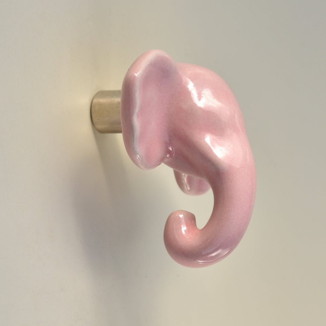 ELEGANT HANDMADE ELEPHANT SHAPE CERAMIC WALL COAT HOOKS FOR HOME DECOR