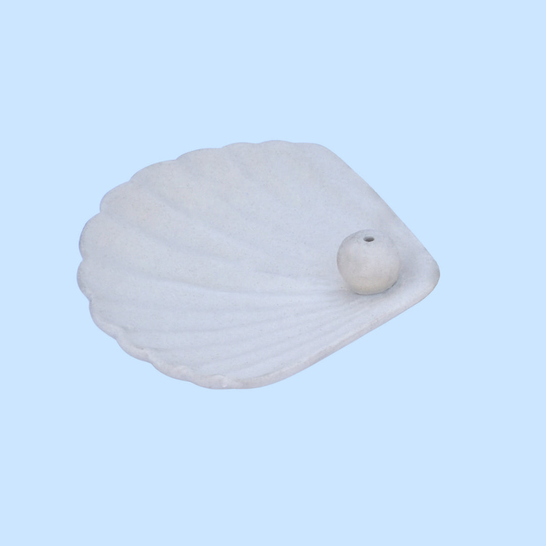 PREMIUM SHELL SHAPED CERAMIC AGARBATTI STAND FOR HOME DECOR