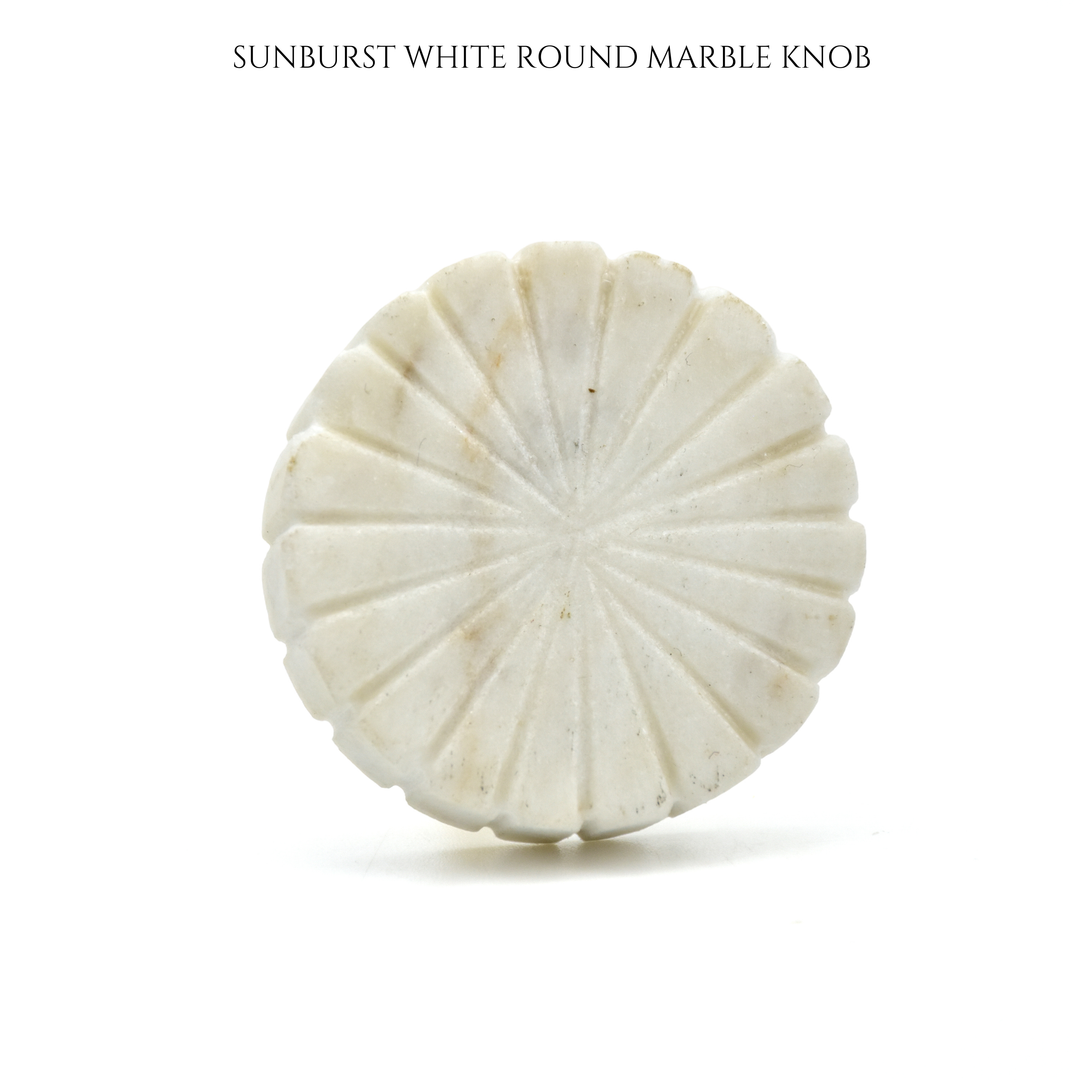 Round Textured Stone Drawer Knobs | Modern Kitchen | Hand Carved Marble Cabinet Knobs