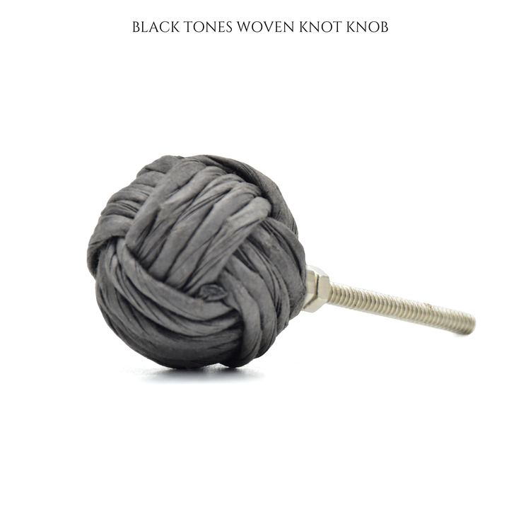 Handmade Woven Knot Cabinet Knob | Rattan Style Drawer Pull | Boho Furniture Knob | Shilpware