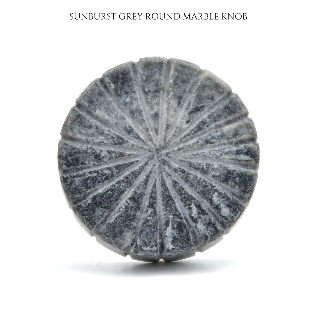 Round Textured Stone Drawer Knobs | Modern Kitchen | Hand Carved Marble Cabinet Knobs