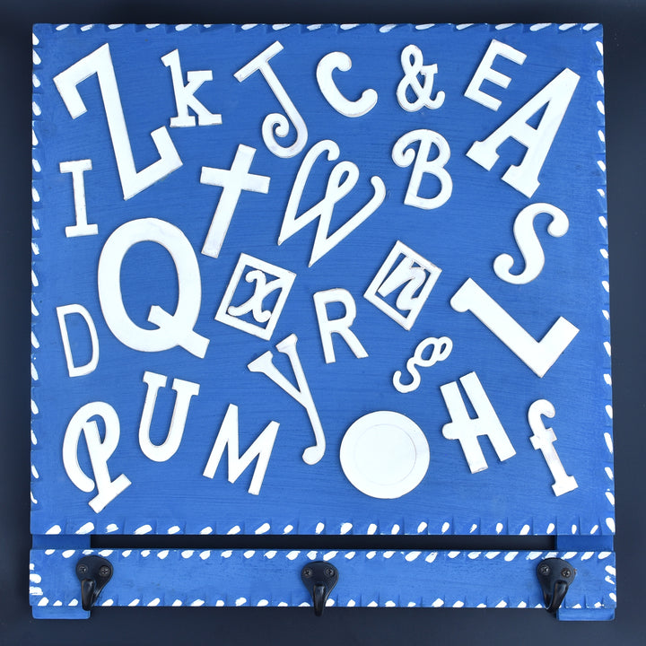 Alphabet Number Wooden Wall Hook | Decorative Entryway Organizer | SHILPWARE