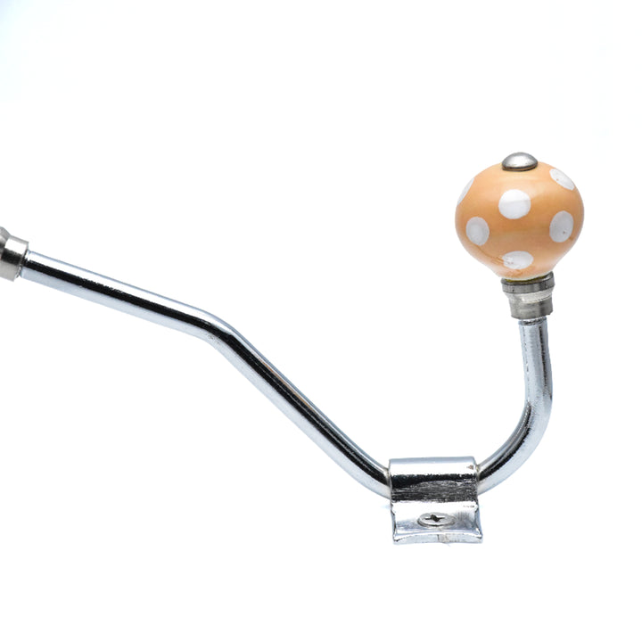 Handmade Ceramic Polka Dot Double Wall Hook | Coat &amp; Bag Hanger | SHILPWARE