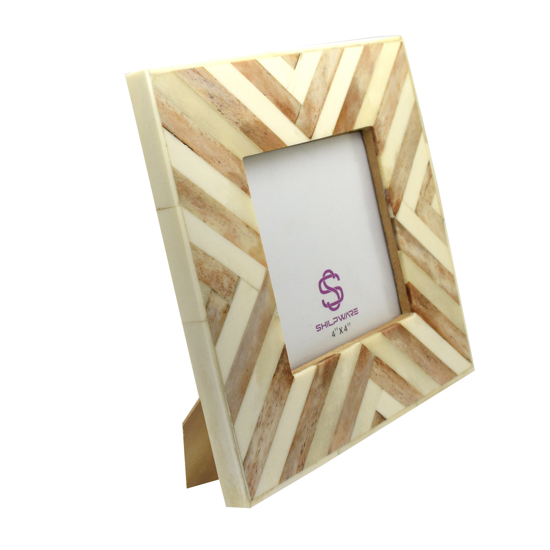 EXQUISITE WOODEN WITH BONE STRIPES CRAFT ART STYLISH PHOTO FRAMES