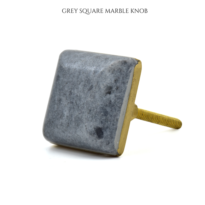 Rectangle | Round Marble and brass base pull drawer knobs | door knobs | SHILPWARE