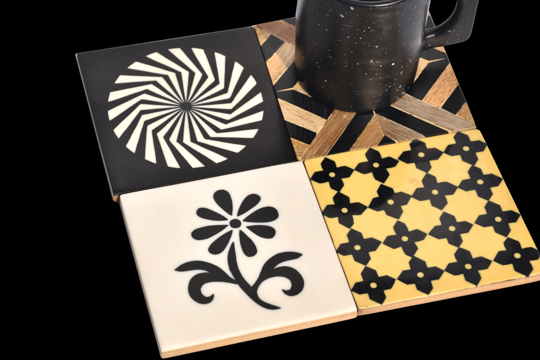 ELEGANT RESIN COASTERS WITH MULTI-COLOUR PATTERNS