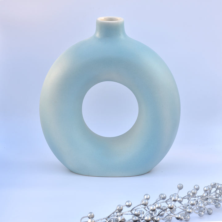 DECORATIVE HOLLOW ROUND SHAPE  NORDIC CERAMIC VASE FOR HOME DECOR