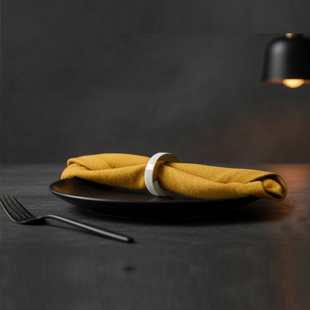 Marble and Brass Napkin Rings | Minimalist Round | Square Geometric Table Decor