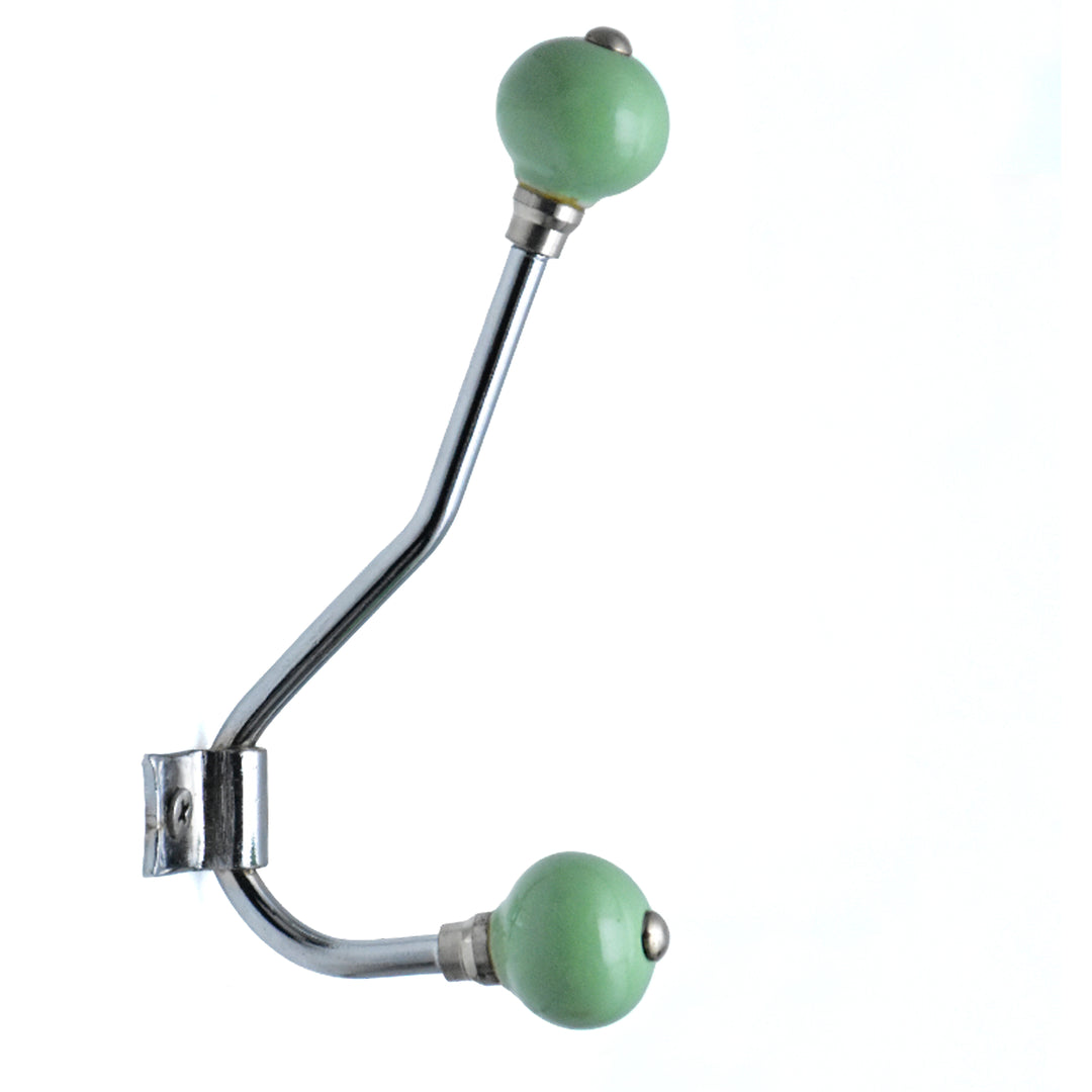 Handmade Ceramic Polka Dot Double Wall Hook | Coat &amp; Bag Hanger | SHILPWARE