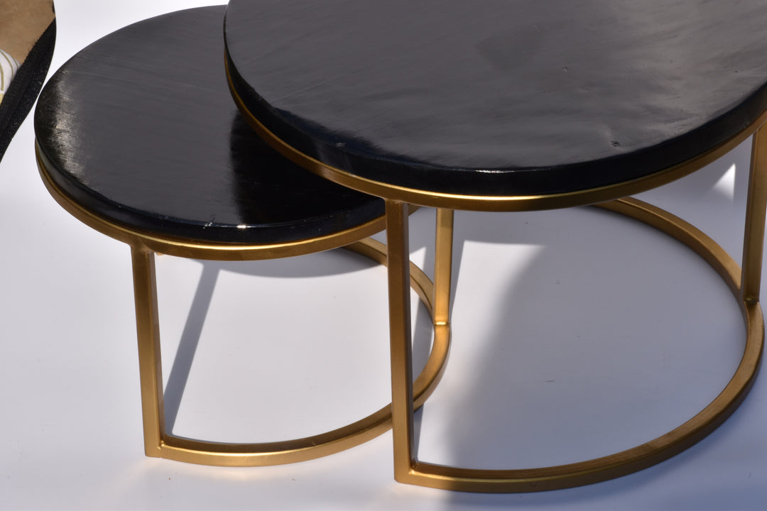 PREMIUM ROUND MARBLE & BRASS STAND FOR PIZZA AND CAKES