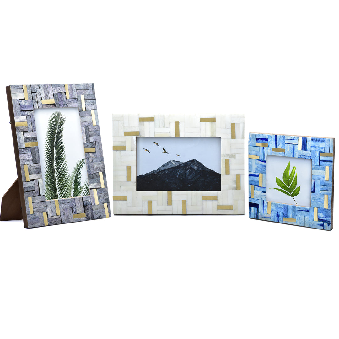 Handmade Bone Photo Frame | Indian Decor | 4x4 &amp; 6x4 Inch Picture Frame