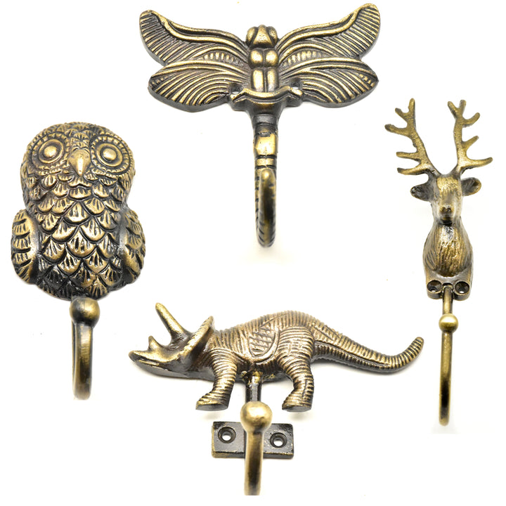 Antique Brass Animal Wall Hook | Decorative Metal Hooks | SHILPWARE