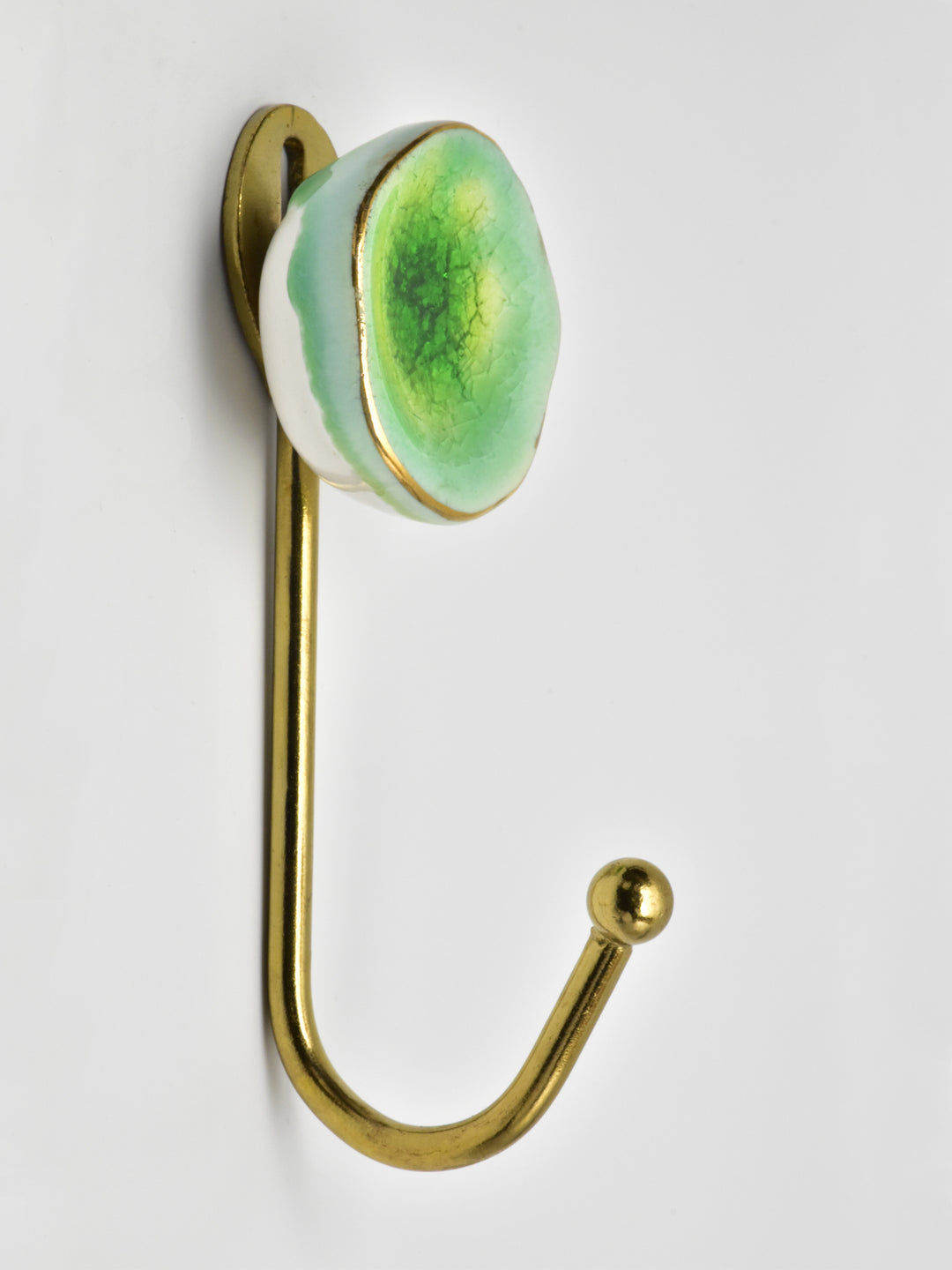 LUXURIOUS RHODES CRACKLE GLAZE CERAMIC WALL COAT HOOK FOR HOME